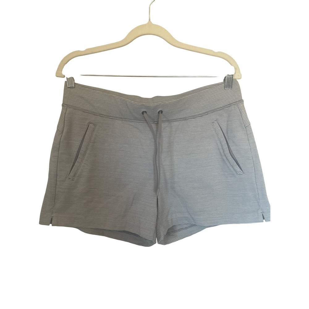 Athleta Modern Metro Women Striped Shorts Coastal Beachy Size M Preppy Pockets